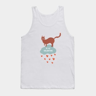 Cute romantic illustration with cat, hearts and declaration of love Tank Top